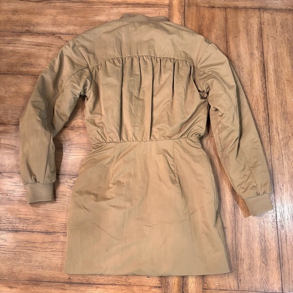NWOT Zara Mini SHORT BOMBER DRESS,  in Olive/Tan, Small, Jacket, - Picture 12 of 15